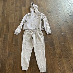 Adidas Cropped Hoodie Size M; Adidas Sweatpants size XS